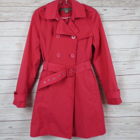 Kenneth Cole Reaction Jackets & Blazers - Kenneth Cole Reaction Women's Trench Coat Size S Red